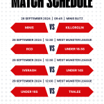 Fixtures Saturday 28th & Sunday 29th September 2024